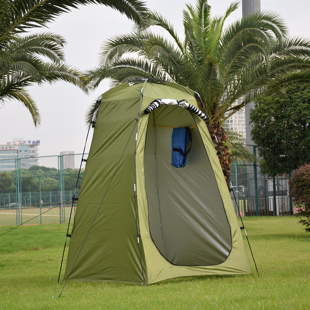 Cheap Goat Tents Dual Layer Waterproof Anti UV Tourist Tents Beach Changing Fitting Room Windbreak Outdoor Camping Shower Bathing Tent Tents 